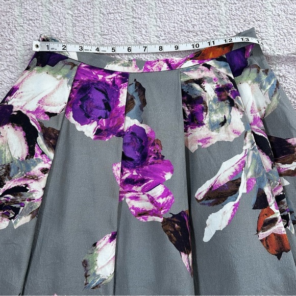 Trina Turk Full Midi Skirt Moody Floral Size 4 Fall Autumn Cocktail Party - Picture 8 of 14